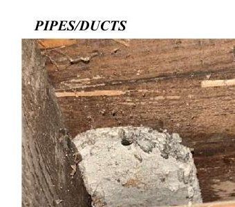 Suspected asbestos duct wrap on abandoned ductwork in a Germantown, PA basement