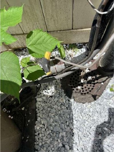 Open electrical splice at the outdoor AC condenser of a Port Richmond Philadelphia rowhome, found during a June 2026 home inspection
