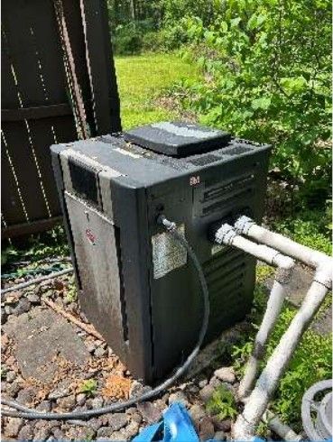 Gas pool and spa heater that failed to ignite at a Schwenksville PA pool home, found during a June 2026 home inspection