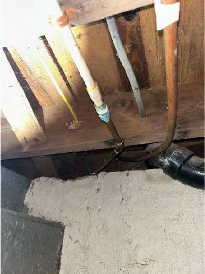 Active leak on a water supply line in a basement joist bay of a Phoenixville PA home, found during a July 2026 home inspection