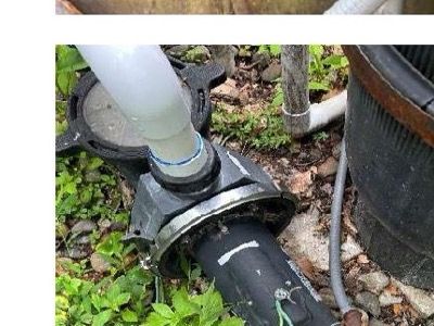 Pool motor and pump assembly with discrepant ground connection at Schwenksville PA home inspection — June 2026